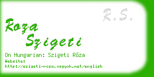 roza szigeti business card
